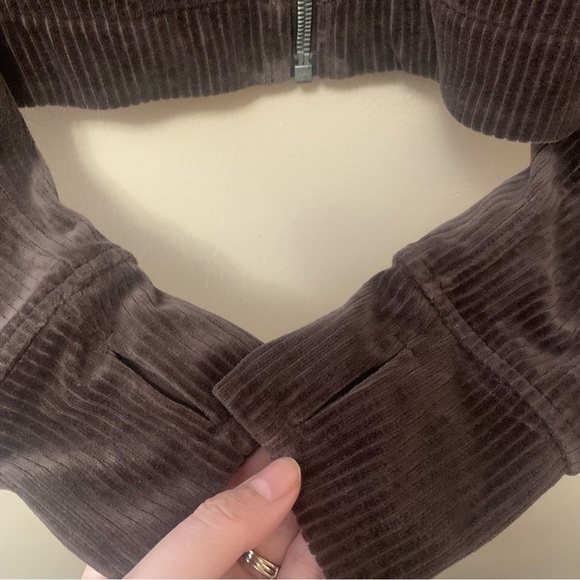 Lululemon Scuba Track Jacket *Velvet Cord Espresso Brown Size 2 - Picture 5 of 14